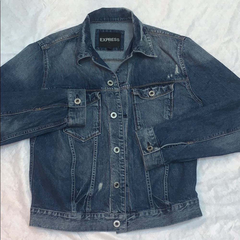Express Denim Jacket Medium distressed